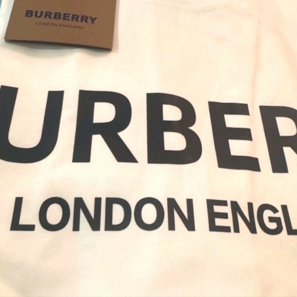 BURBERRY LOGO PRINT T-SHIRT WHITE Men's XXL (NWT) - Picture 3 of 5